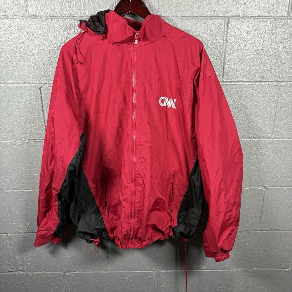 Vintage Cheneral CNN Full Zip Jacket Mens 2XL Windbreaker Retro Outerwear